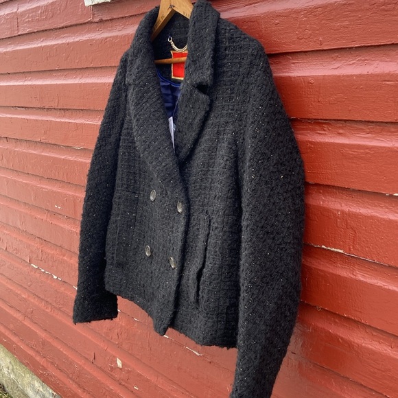 J. Crew Lady Jacket in Italian Lurex Tweed Double-Breasted Peacoat Womens Size S - Picture 7 of 13